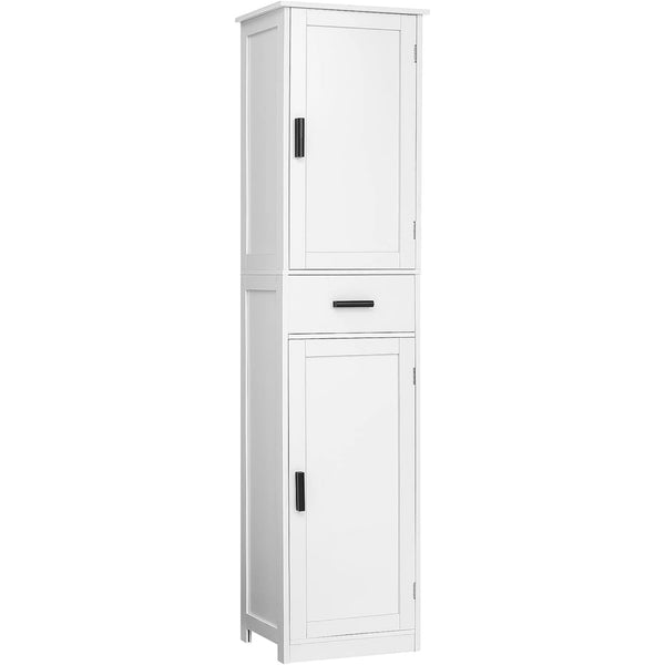 Bathroom Storage Cabinet with 2 Doors & 1 Drawer (White) 67" Tall